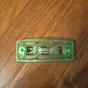 Green Chain Link Hair Clip medium lucite clear barrette